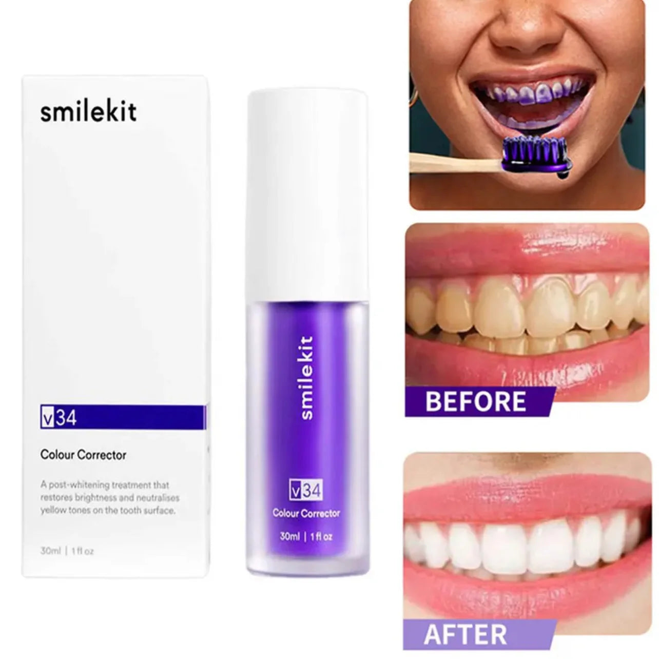 V34 ULTRA-WHITENING PURPLE TOOTHPASTE